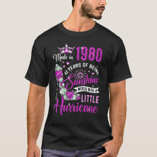 Camiseta Hecho En 1980 Mujeres De 42 Años Sunshine 42º Naci