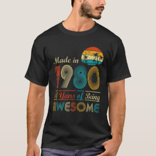 Camiseta Hecho En 1980 Retro Vintage 41 Años De Edad 41º Na