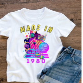 Camiseta Hecho en 1980 Vintage Birthday