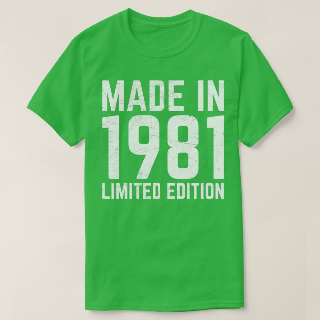 Camiseta Hecho en 1981 (Diseño del anverso)