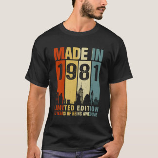 Camiseta Hecho En 1981 42 Años De Ser Aterrador