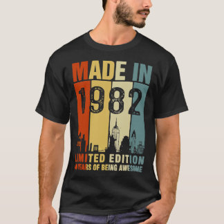 Camiseta Hecho En 1982 Edición Limitada 40 Años De Ser Awe
