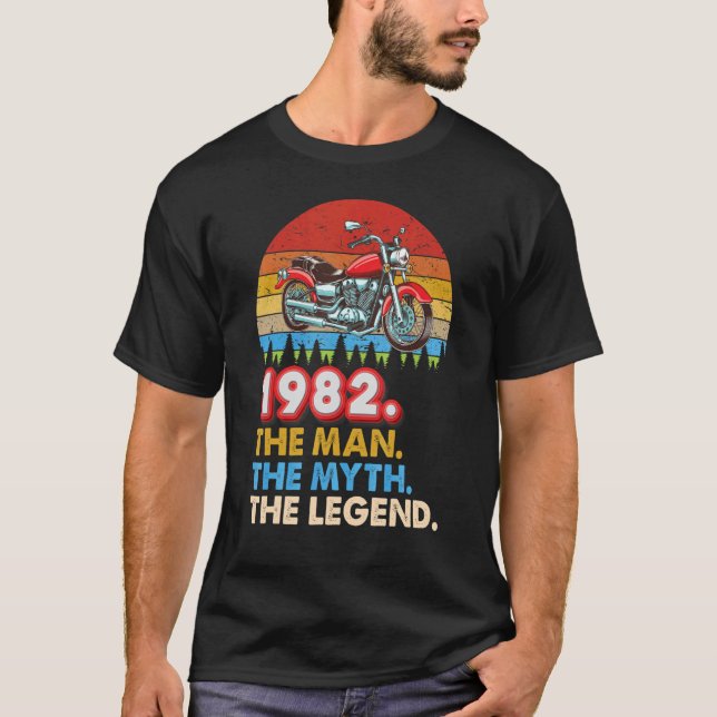 Camiseta Hecho En 1982 La Leyenda Del Mitos De Hombre 39 Añ (Anverso)