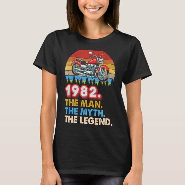 Camiseta Hecho En 1982 La Leyenda Del Mitos De Hombre 39 Añ (Anverso)