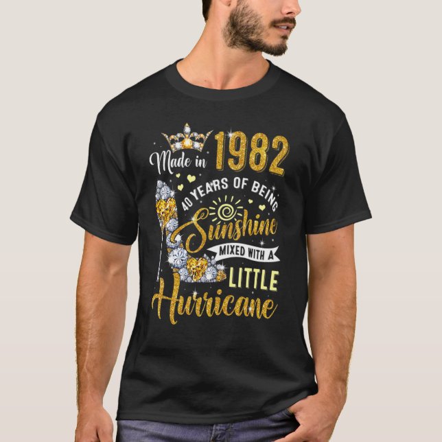 Camiseta Hecho en 1982 Mujeres de 40 años Sunshine 40th Bir (Anverso)