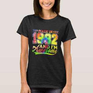 Camiseta Hecho en 1982 y soy un pajarito colorido de tinte