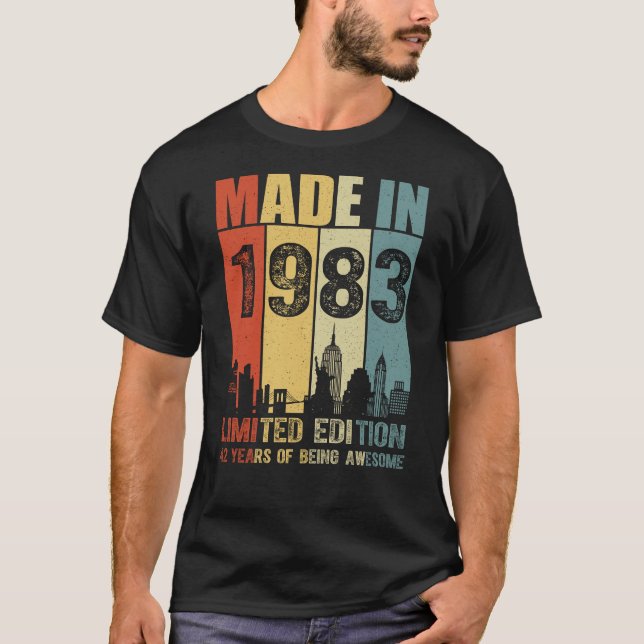 Camiseta Hecho En 1983 Edición Limitada 42 Años (Anverso)