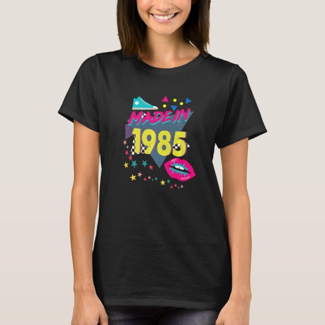 Camiseta Hecho en 1985 37º cumpleaños 80s 90s 1990s Nos (Anverso)
