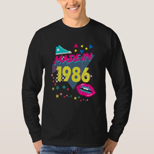 Camiseta Hecho en 1986 36 cumpleaños 80 Nos 90 s 1990 Nos (Anverso)