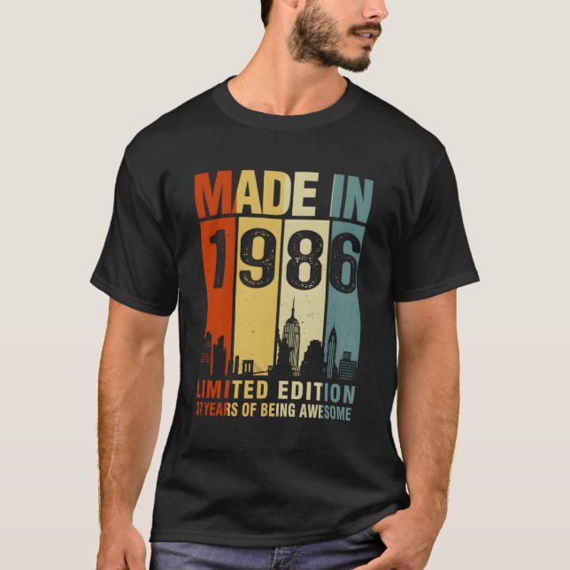 Camiseta Hecho En 1986, 37 Años De Ser Increíble (Anverso)