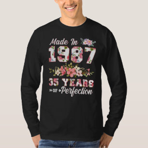 Camiseta Hecho En 1987 35 Años De Perfección 35º Día Flo