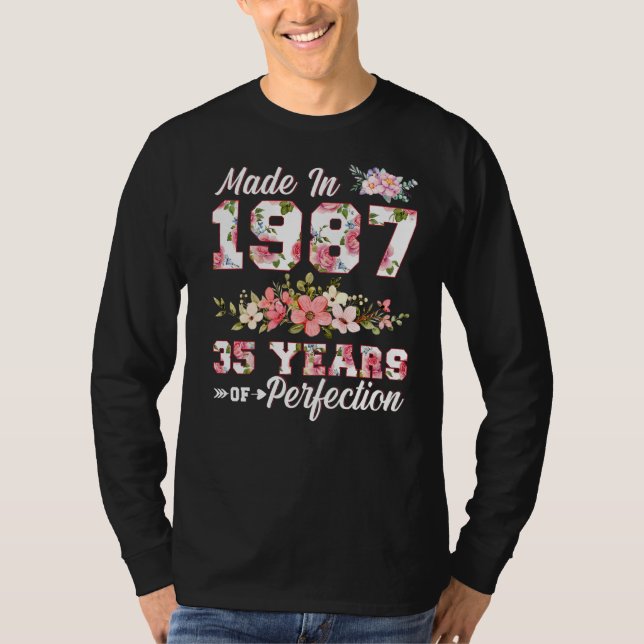 Camiseta Hecho En 1987 35 Años De Perfección 35º Día Flo (Anverso)