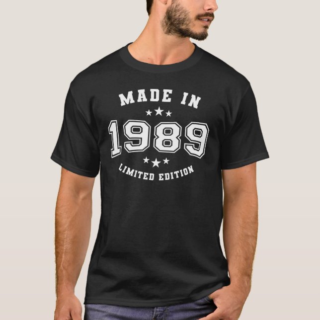Camiseta Hecho En 1989 Edición Limitada Cumpleaños (Anverso)