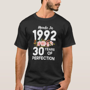 Camiseta Hecho En 1992 Floral 30 Años De Edad 30 Años S Wo
