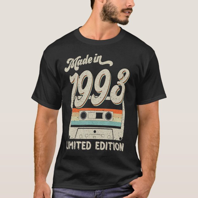 Camiseta Hecho En 1993 Cassette Vintage Cumpleaños 30 (Anverso)