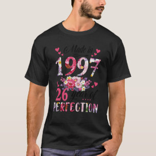 Camiseta Hecho En 1997 Floral 26 Años De Edad 26º Cumpleaño