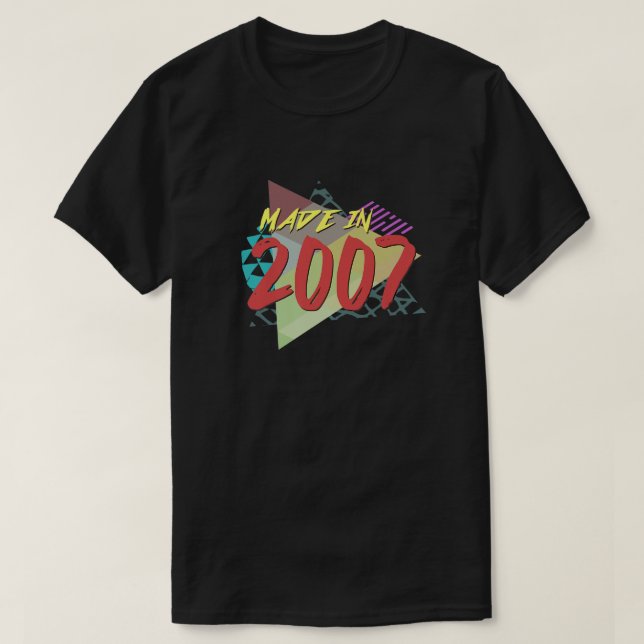 Camiseta Hecho En 2007 Tee De 16 Años De Edad Por (Diseño del anverso)