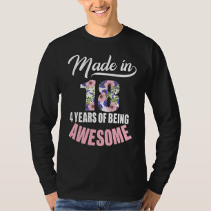 Camiseta Hecho En 2018 Teena, Chicas De 4 Años De Edad
