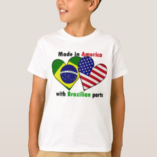 Camiseta hecho en América con las piezas del brazilin