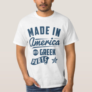Camiseta Hecho en América con las piezas griegas