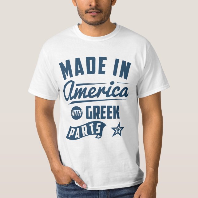 Camiseta Hecho en América con las piezas griegas (Anverso)