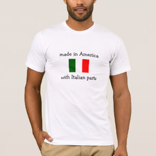 Camiseta hecho en América con las piezas italianas