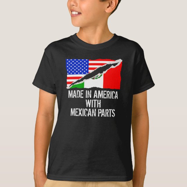 Camiseta Hecho en América con las piezas mexicanas (Anverso)