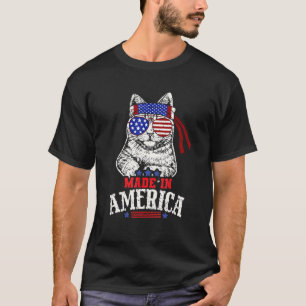 Camiseta Hecho En América Gato Americano 4 De Julio 1