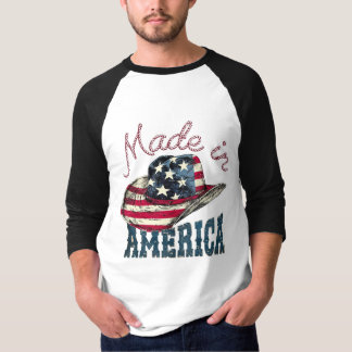 Camiseta Hecho en América Sombrero de Vaquero Patriótico de