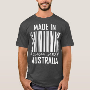 Camiseta Hecho en Australia, código de barras gracioso orgu
