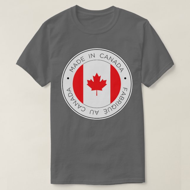 Camiseta Hecho en Bandera De Canadá (Diseño del anverso)