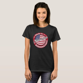 Camiseta Hecho en Birmingham Alabama Estrellas y Bandera de