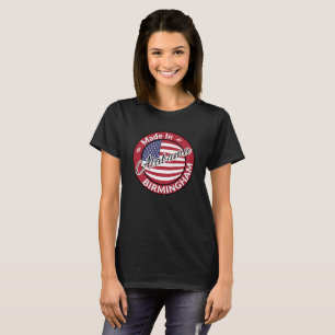 Camiseta Hecho en Birmingham Alabama Estrellas y Bandera de