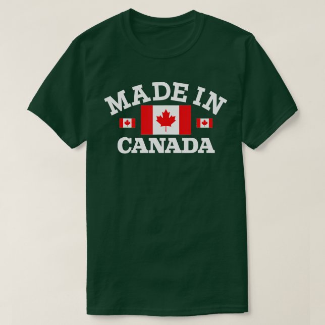 Camiseta Hecho en Canadá Bandera Canadiense (Diseño del anverso)