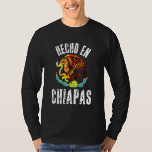 Camiseta Hecho en Chiapas Bandera Mexicana del Águila Cinco