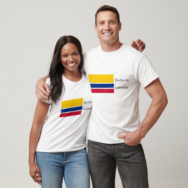 Camiseta Hecho en Colombia Bandera (Unisexo)