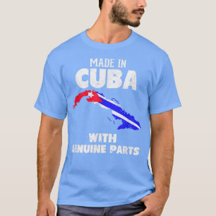 Camiseta Hecho en Cuba con piezas auténticas del orgullo cu