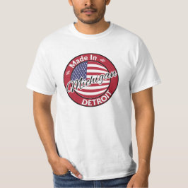 Camiseta Hecho en Detroit Michigan Bandera de los Estados U