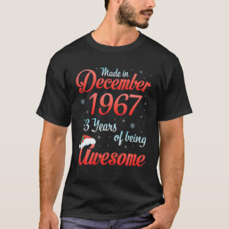 Camiseta Hecho En Diciembre De 1967 Feliz Cumpleaños 53 Año