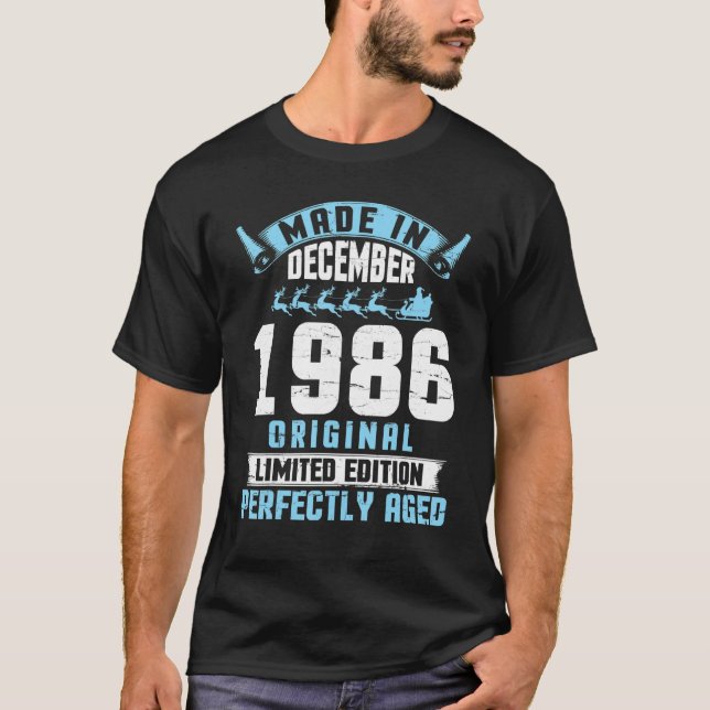 Camiseta Hecho En Diciembre De 1986 Edición Original Edad P (Anverso)