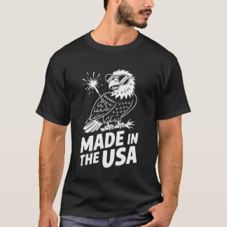 Camiseta Hecho en EE. UU. Águila Calva Arte Patriótico 4 de
