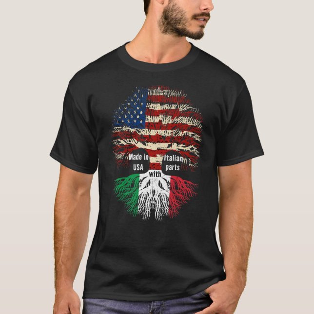 Camiseta Hecho En Ee.Uu. Con Partes Italianas, Fl Italiano  (Anverso)