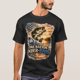 Camiseta Hecho en EE. UU. (Para Pescar) – Bajo y Pegatina