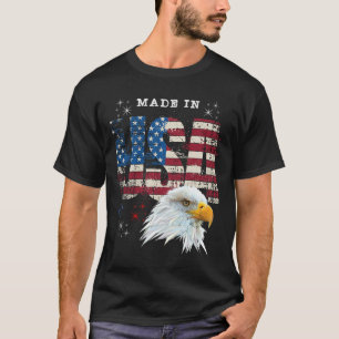 Camiseta Hecho En EE. UU. Patriótico Bandera Americana Águi