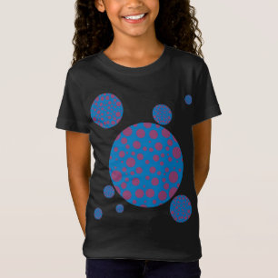 Camiseta Hecho en EE.UU. patrón mareado púrpura azul dots a