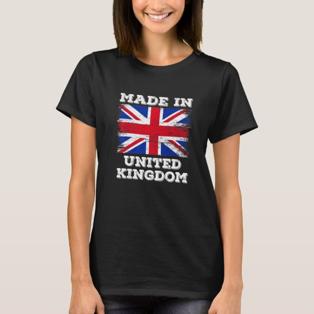 Camiseta Hecho En El Reino Unido Con La Bandera Británica D (Anverso)