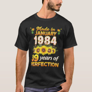 Camiseta Hecho En Enero De 1984 39 Años De Perfección 39ª B