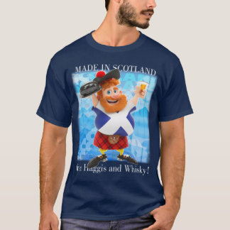 Camiseta Hecho en Escocia con Haggis y Whisky