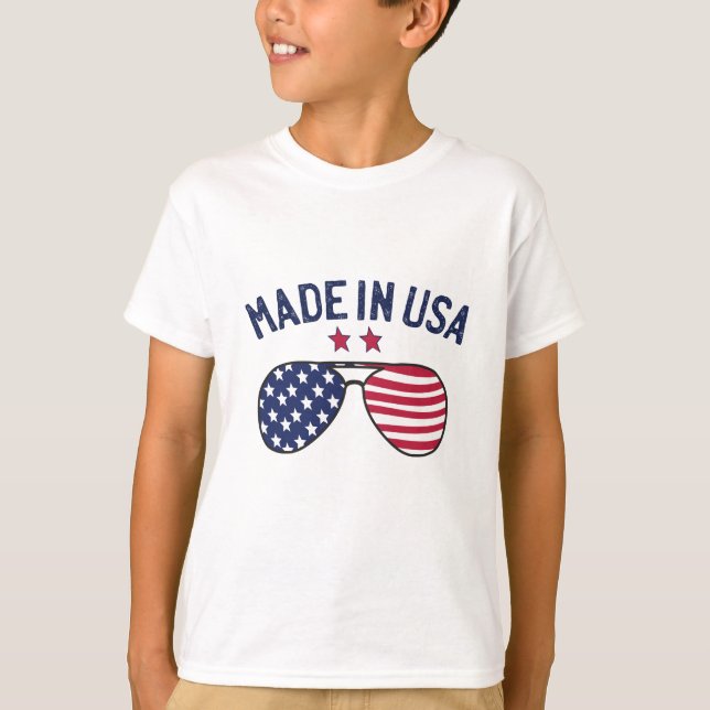 Camiseta Hecho en Estados Unidos Bandera de Estados Unidos  (Anverso)