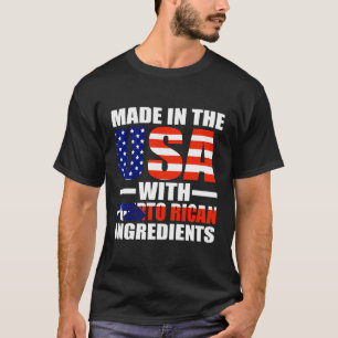 Camiseta Hecho En Estados Unidos Con Hoodie Puertorriqueña